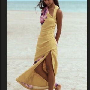 Anthropologie Yellow One Shoulder Dress